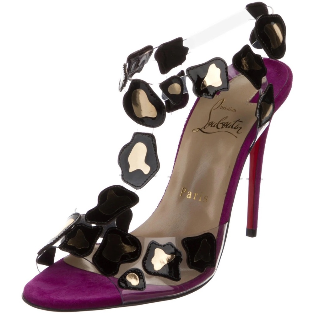 Christian Louboutin Black and Purple Heels